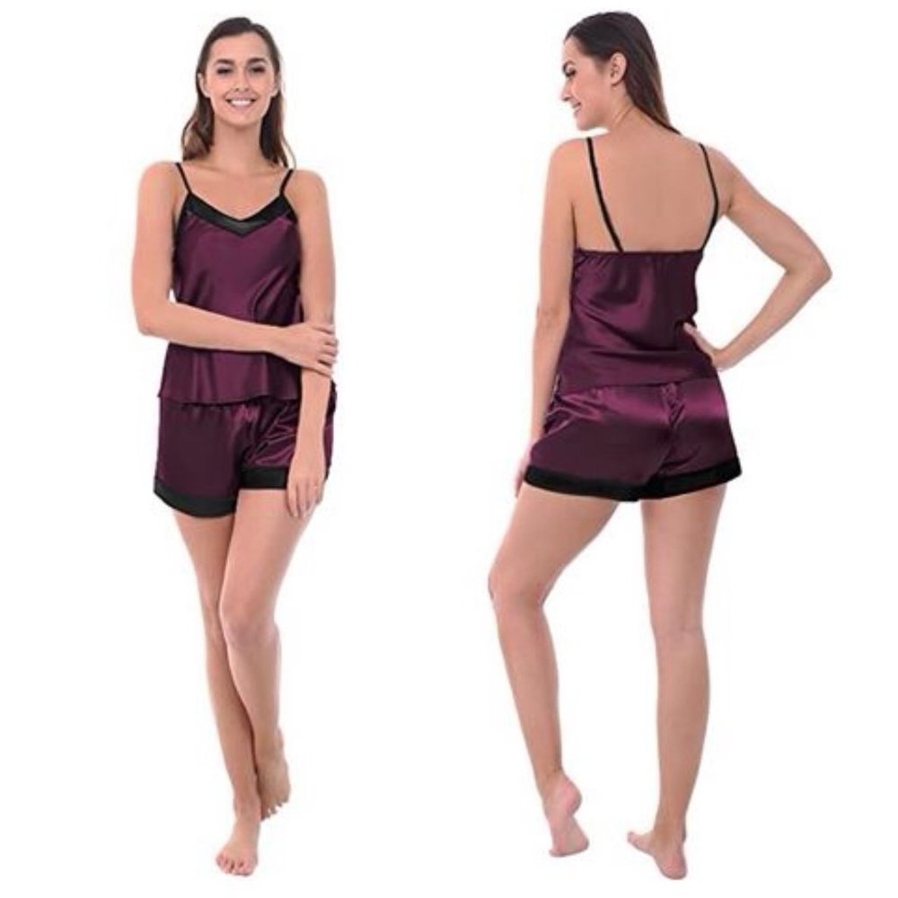 ALEXANDER DEL ROSSA Satin Cami & Shorts Pajama Set - Size M - NWOT